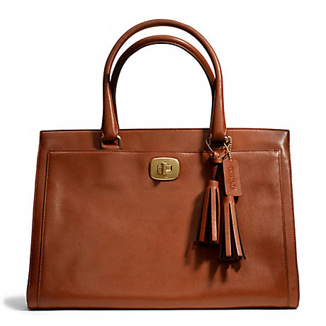 COACH LEATHER LARGE CHELSEA CARRYALL - BRASS/COGNAC - f25365