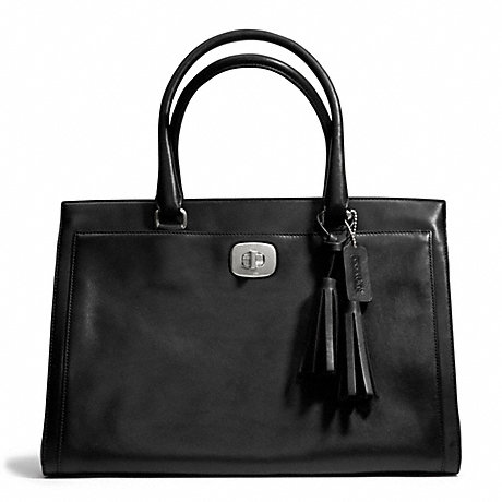COACH LEATHER LARGE CHELSEA CARRYALL - SILVER/BLACK - f25365