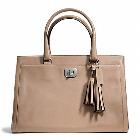 LEATHER LARGE CHELSEA CARRYALL - COACH F25365 - SILVER/LIGHT KHAKI
