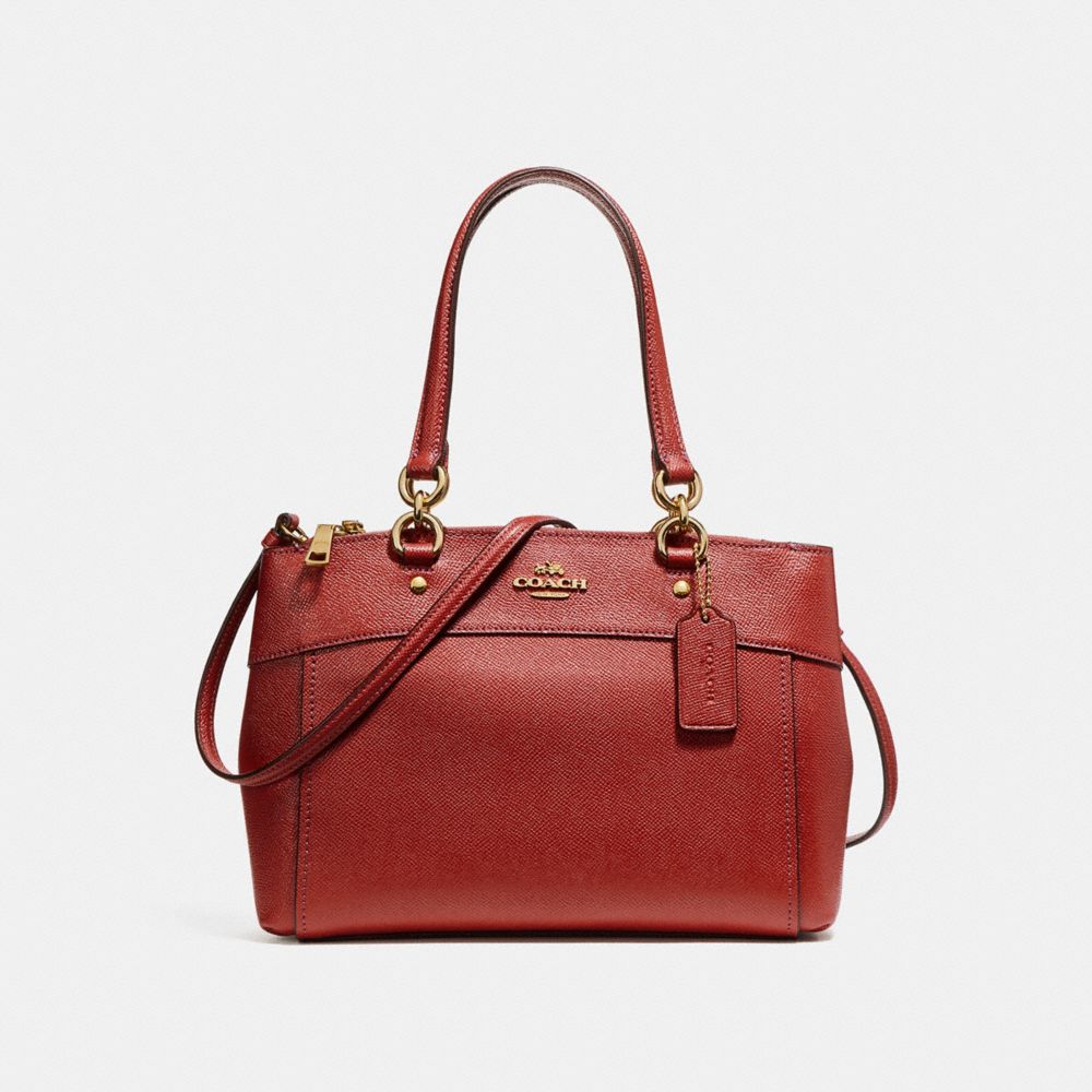 COACH F25395 - MINI BROOKE CARRYALL LIGHT GOLD/DARK RED