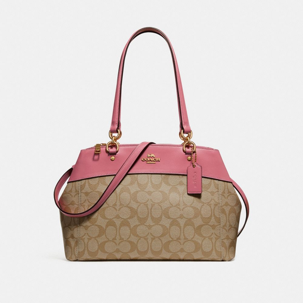 COACH F25396 BROOKE CARRYALL IN SIGNATURE CANVAS LIGHT-KHAKI/PEONY/LIGHT-GOLD