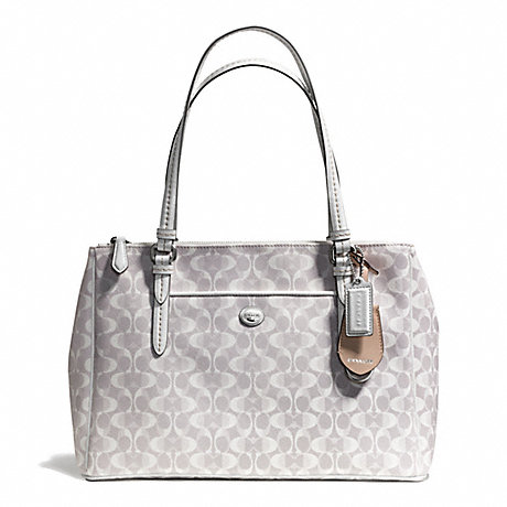 COACH F25457 PEYTON DREAM C JORDAN DOUBLE ZIP CARRYALL SILVER/DOVE/WHITE