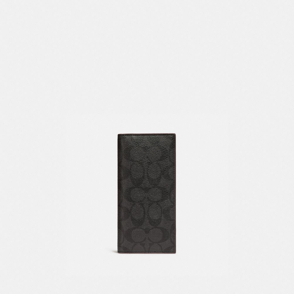 COACH F25518 Breast Pocket Wallet BLACK/BLACK/OXBLOOD