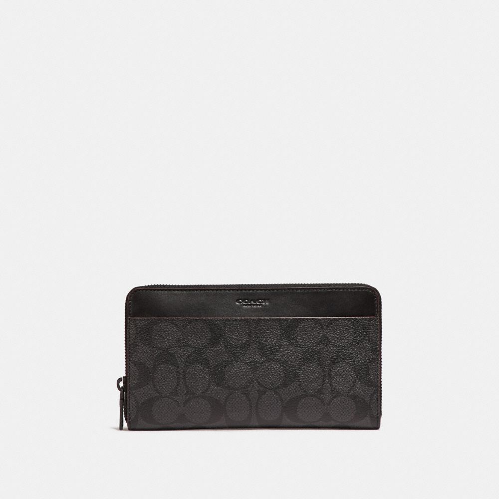 TRAVEL WALLET - COACH f25527 - BLACK/BLACK/OXBLOOD