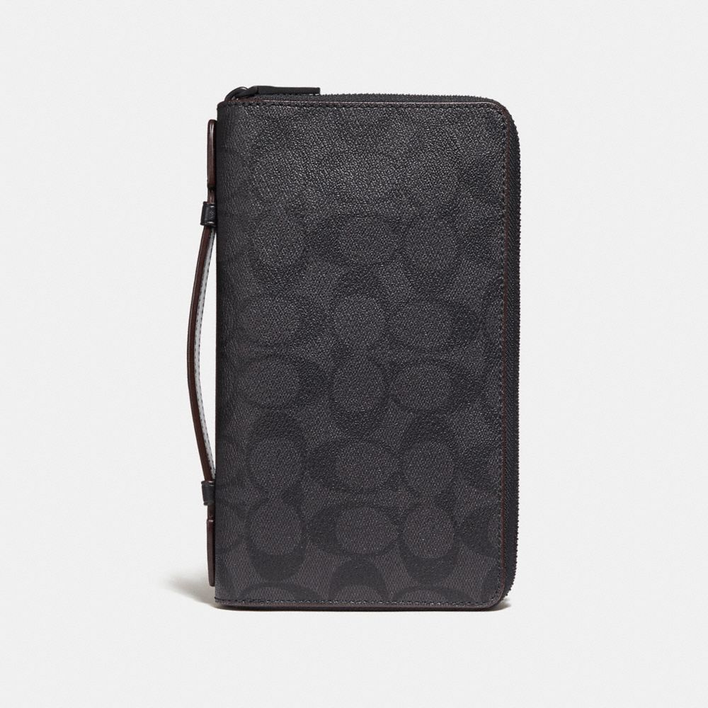 DOUBLE ZIP TRAVEL ORGANIZER - COACH f25528 - BLACK/BLACK/OXBLOOD