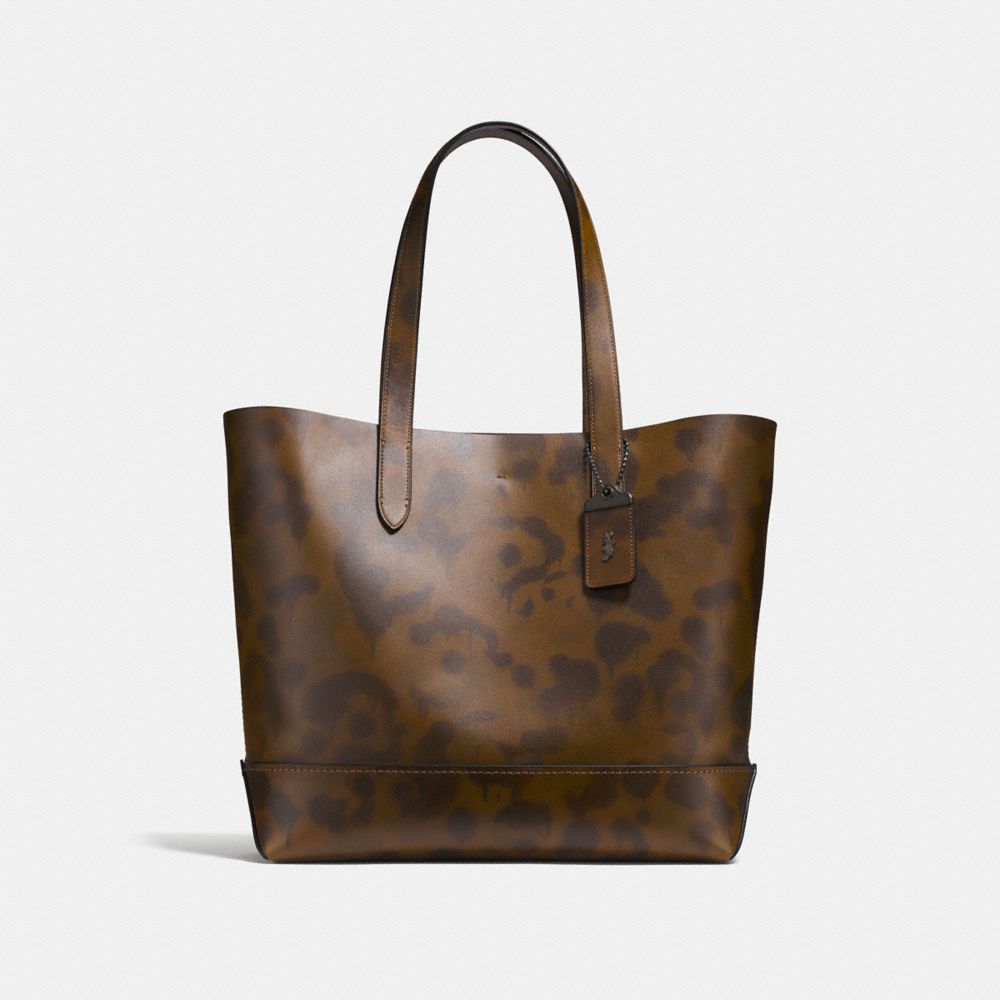 GOTHAM TOTE WITH WILD BEAST PRINT - F25592 - SURPLUS/BLACK COPPER FINISH