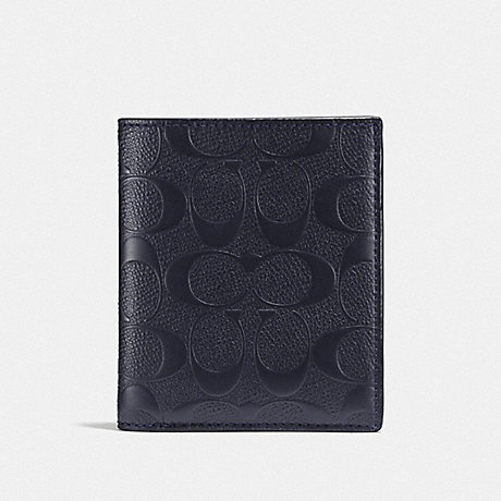 COACH SLIM COIN WALLET IN SIGNATURE LEATHER - MIDNIGHT - F25603