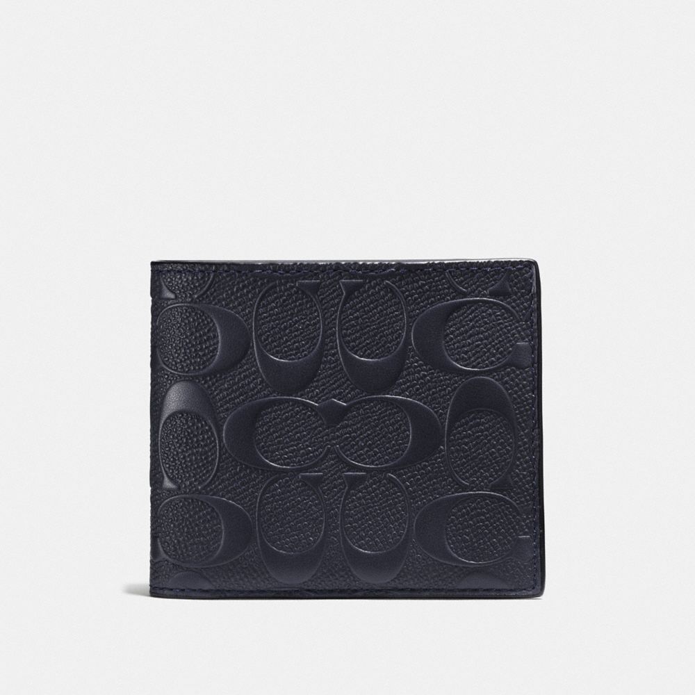 3-IN-1 WALLET IN SIGNATURE LEATHER - F25609 - MIDNIGHT