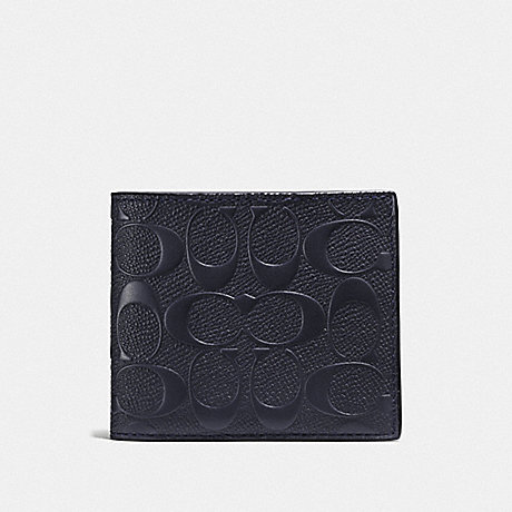 COACH F25609 3-IN-1 WALLET IN SIGNATURE LEATHER MIDNIGHT
