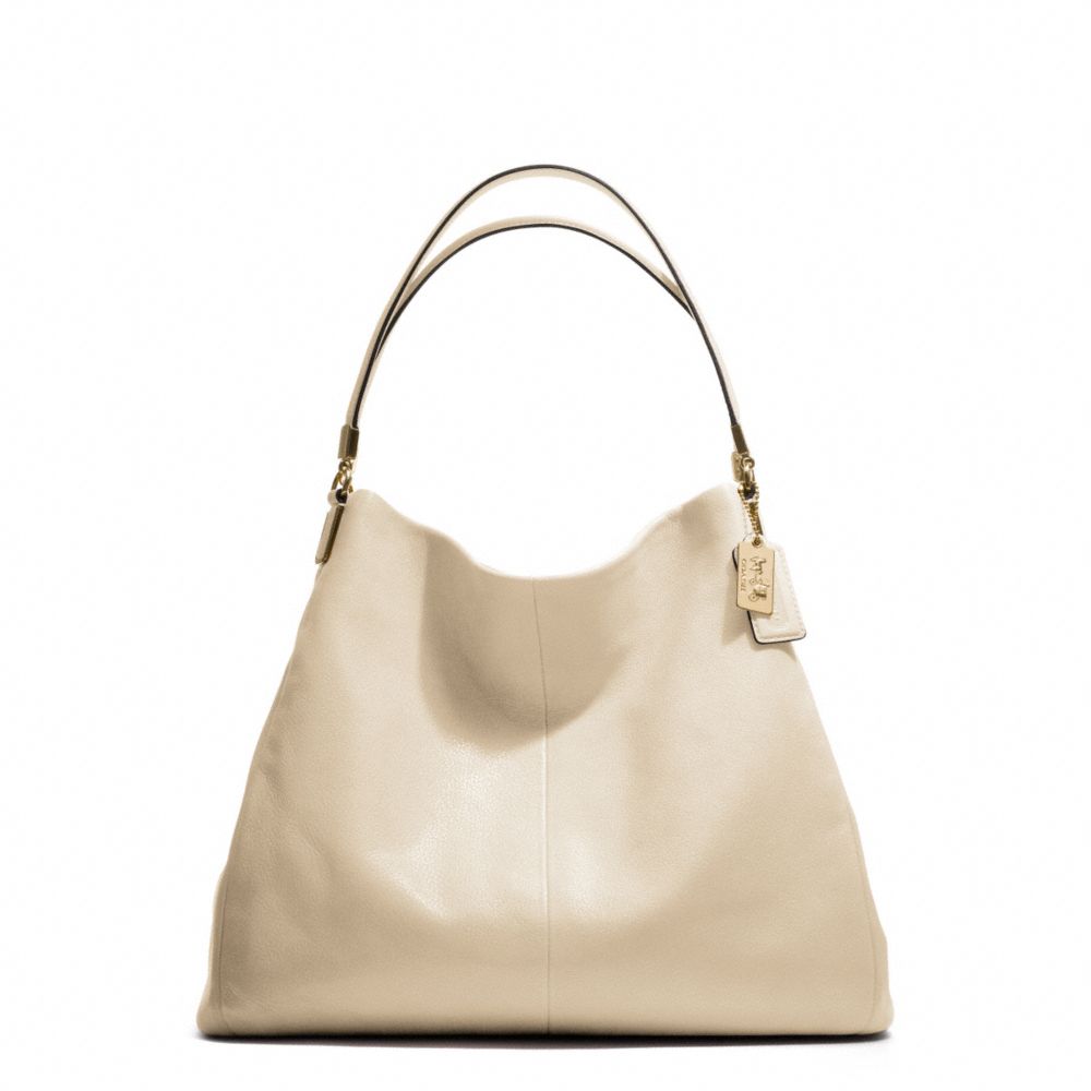 MADISON LEATHER PHOEBE SHOULDER BAG - f25635 - LIGHT GOLD/MILK