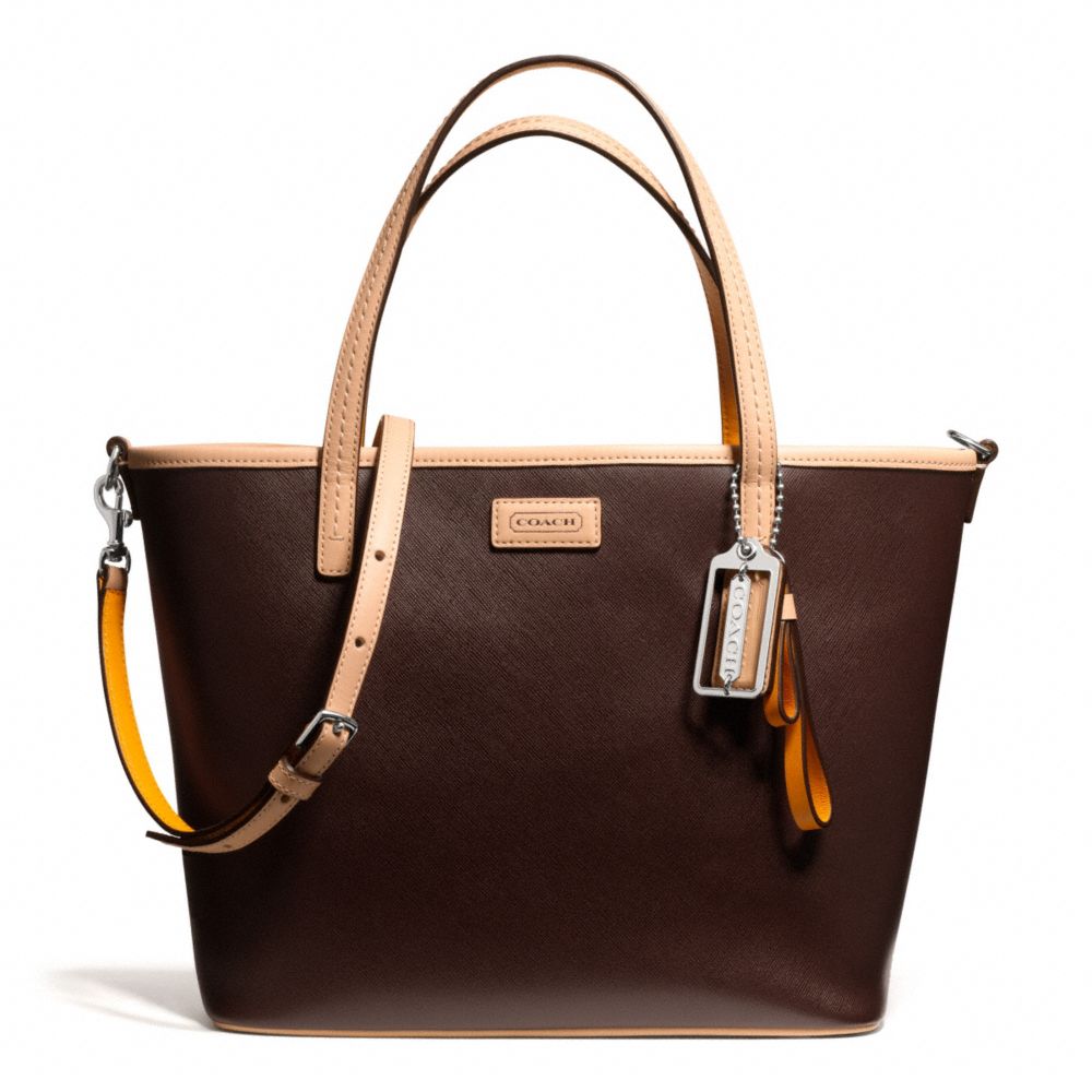 coach tote leather metro park mahogany silver outlets factory