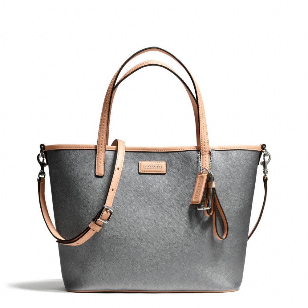 COACH PARK METRO LEATHER SMALL TOTE - SILVER/PEWTER - F25663