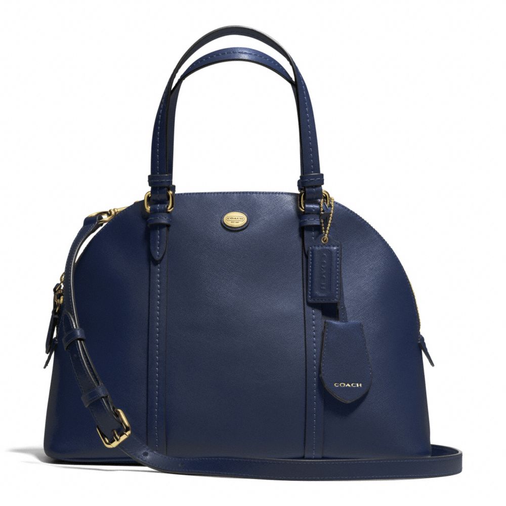 COACH PEYTON LEATHER CORA DOMED SATCHEL - INK BLUE - F25671