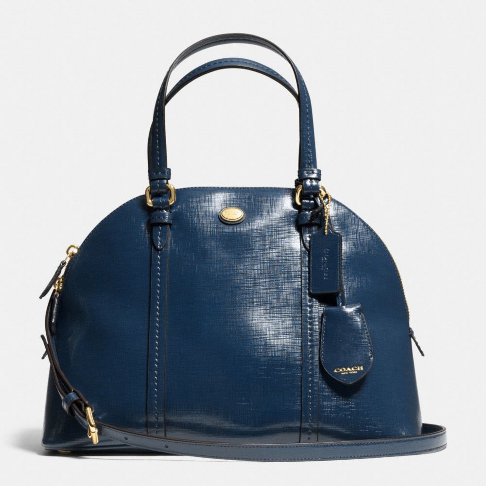 COACH F25671 PEYTON LEATHER CORA DOMED SATCHEL IM/NAVY