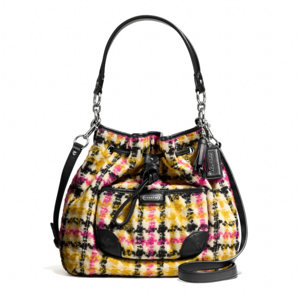 COACH F25674 Daisy Wool Drawstring Shoulder Bag 