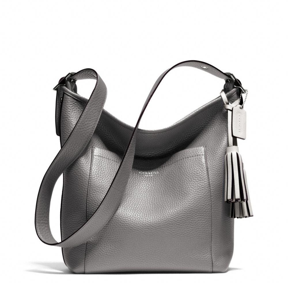 COACH F25678 - PEBBLED LEATHER DUFFLE SILVER/GRAPHITE