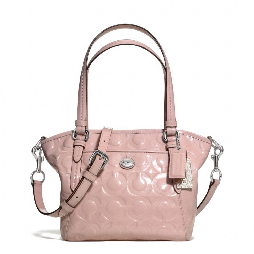 COACH F25702 PEYTON OP ART EMBOSSED PATENT MINI POCKET TOTE ONE-COLOR