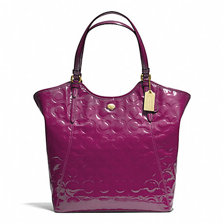COACH F25703 PEYTON OP ART EMBOSSED PATENT TOTE ONE-COLOR