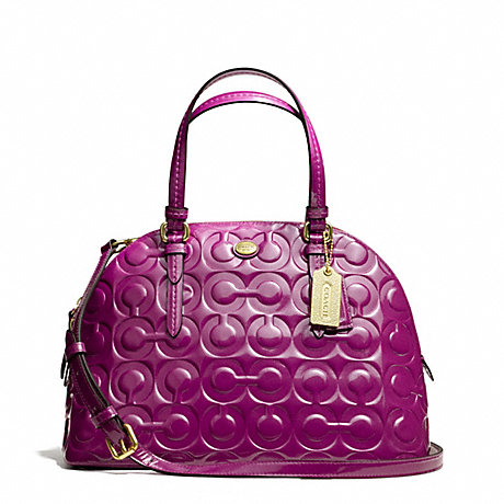 COACH F25705 PEYTON OP ART EMBOSSED PATENT CORA DOMED SATCHEL ONE-COLOR