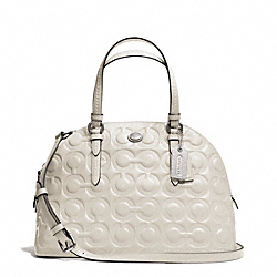 COACH F25705 Peyton Op Art Embossed Patent Cora Domed Satchel SILVER/IVORY