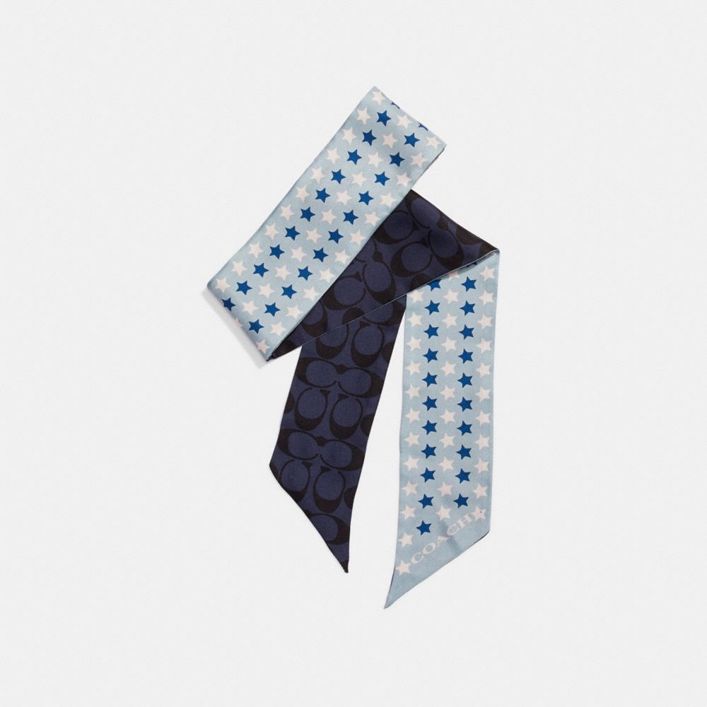 COACH STAR PRINT SKINNY SCARF - MIDNIGHT NAVY - f25714