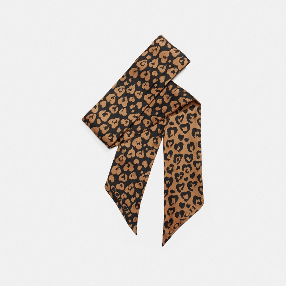 COACH f25715 WILD BEAST SKINNY SCARF NATURAL