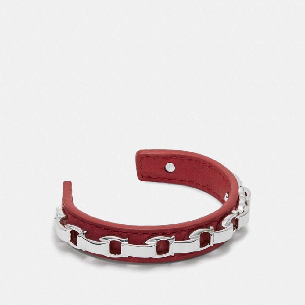 COACH f25728 SIGNATURE CUFF Washed Red/Silver