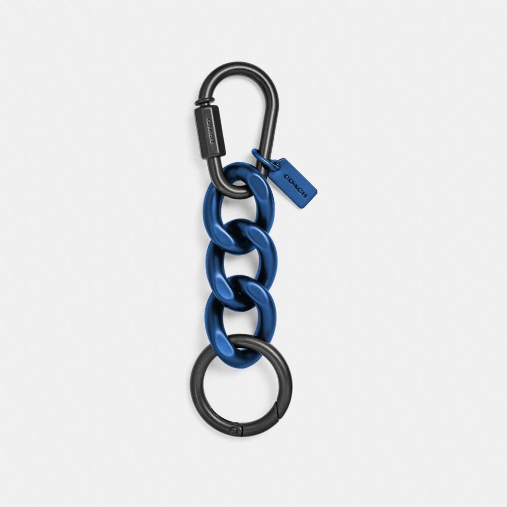 CHAIN LINK KEY RING - GUNMETAL/DENIM - COACH F25730