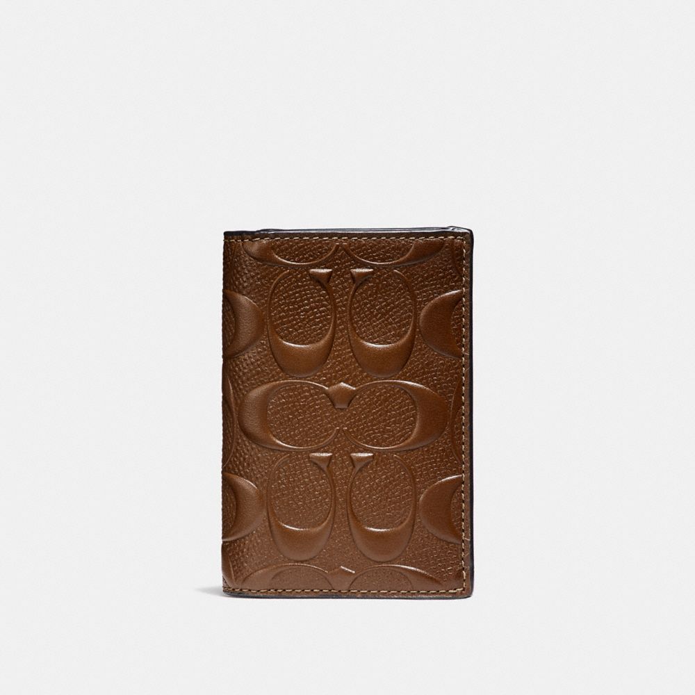 BIFOLD CARD CASE IN SIGNATURE LEATHER - SADDLE - COACH F25752