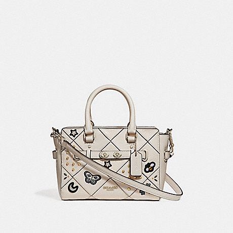 COACH F25791 MINI BLAKE CARRYALL WITH SOUVENIR EMBROIDERY PATCHWORK SILVER/CHALK