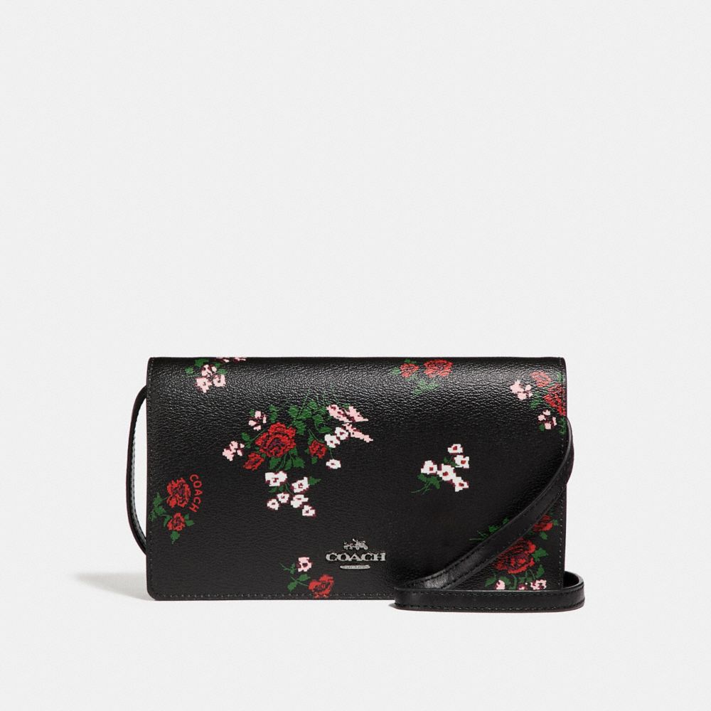 michael michael kors floral stitched crossbody clutch