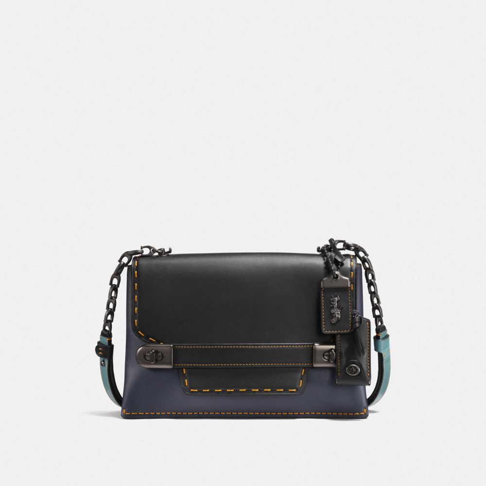 COACH SWAGGER CHAIN CROSSBODY IN COLORBLOCK - BP/NAVY BLACK - COACH F25833