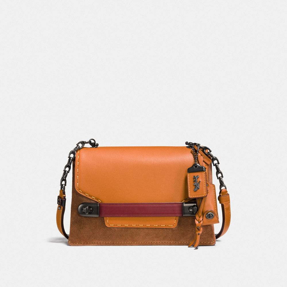COACH F25833 COACH SWAGGER CHAIN CROSSBODY IN COLORBLOCK BP/GIFTING-ORANGE
