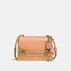 COACH SWAGGER CHAIN CROSSBODY IN COLORBLOCK - F25833 - OL/APRICOT SAND