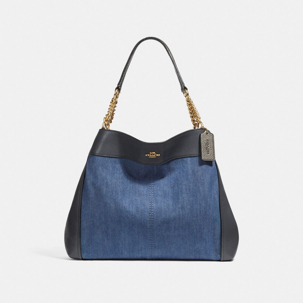 LEXY CHAIN SHOULDER BAG - f25884 - DENIM MULTI/LIGHT GOLD