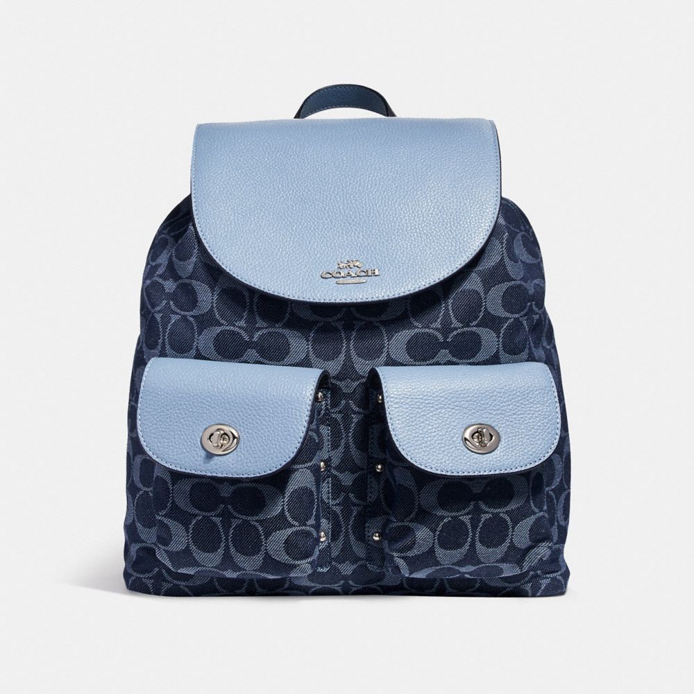 COACH BILLIE BACKPACK IN SIGNATURE DENIM - SILVER/DENIM - f25892