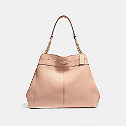 LEXY CHAIN SHOULDER BAG WITH FLORAL TOOLING - f25894 - NUDE PINK/LIGHT GOLD