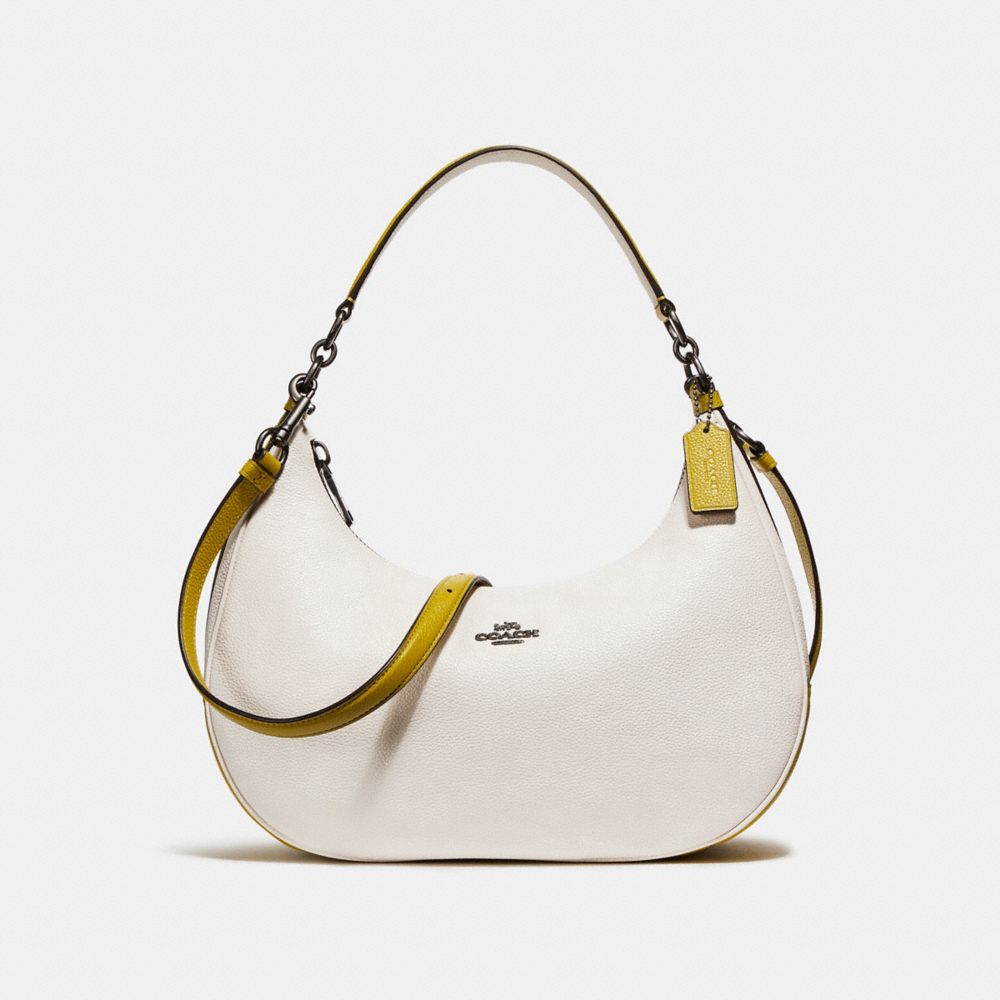 EAST/WEST HARLEY HOBO IN COLORBLOCK - COACH f25896 -  CHALK/CHARTREUSE/BLACK ANTIQUE NICKEL