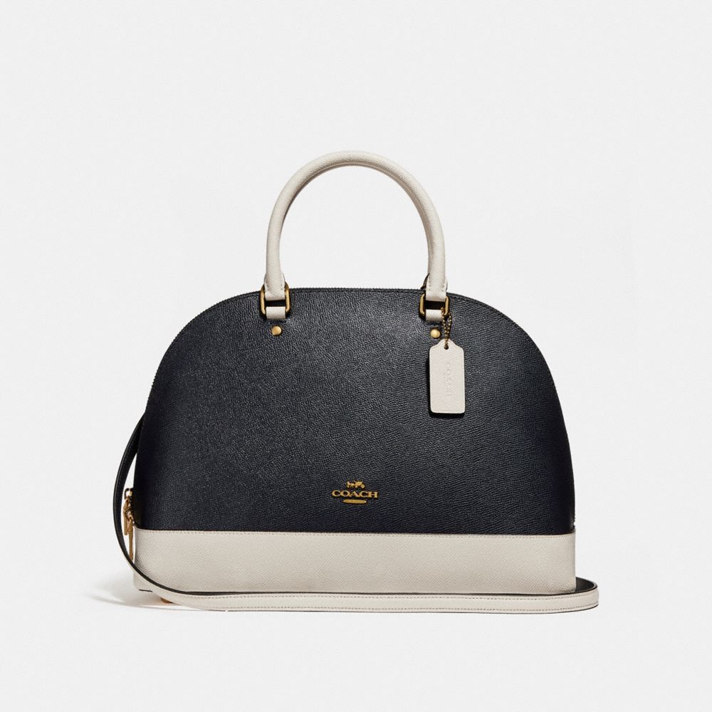 SIERRA SATCHEL IN COLORBLOCK - f25899 - MIDNIGHT/CHALK/Light Gold