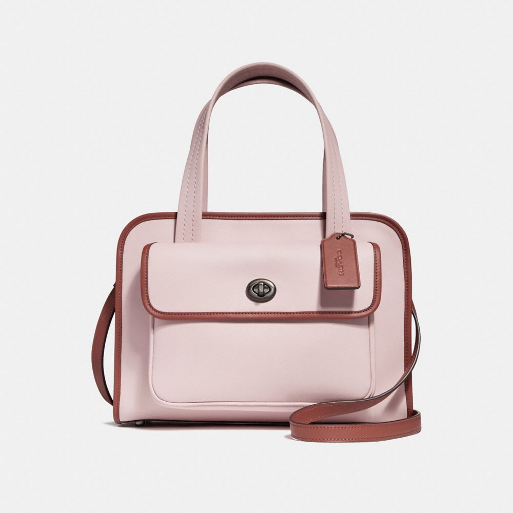 SAFARI TOTE - COACH f25900 - BLUSH/TERRACOTTA/BLACK ANTIQUE  NICKEL