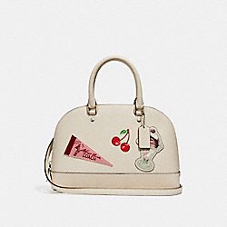 MINI SIERRA SATCHEL WITH AMERICAN DREAMING MOTIF PATCHES - COACH f25911 - CHALK MULTI/SILVER
