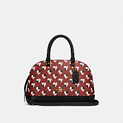 MINI SIERRA SATCHEL WITH CHECKER HEART PRINT - COACH f25916 - TERRACOTTA MULTI/LIGHT GOLD