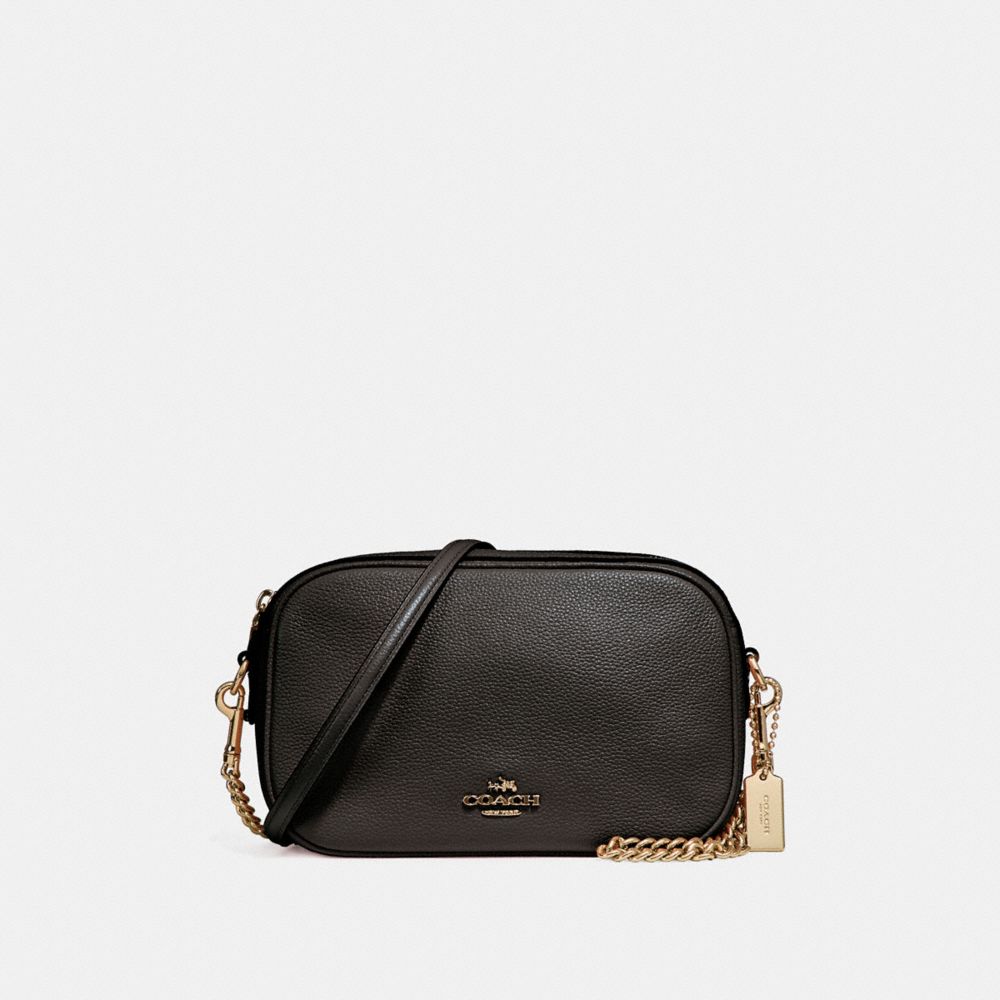 black coach purse with gold chain