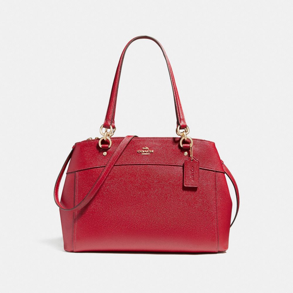 COACH LARGE BROOKE CARRYALL - LIGHT GOLD/DARK RED - F25926