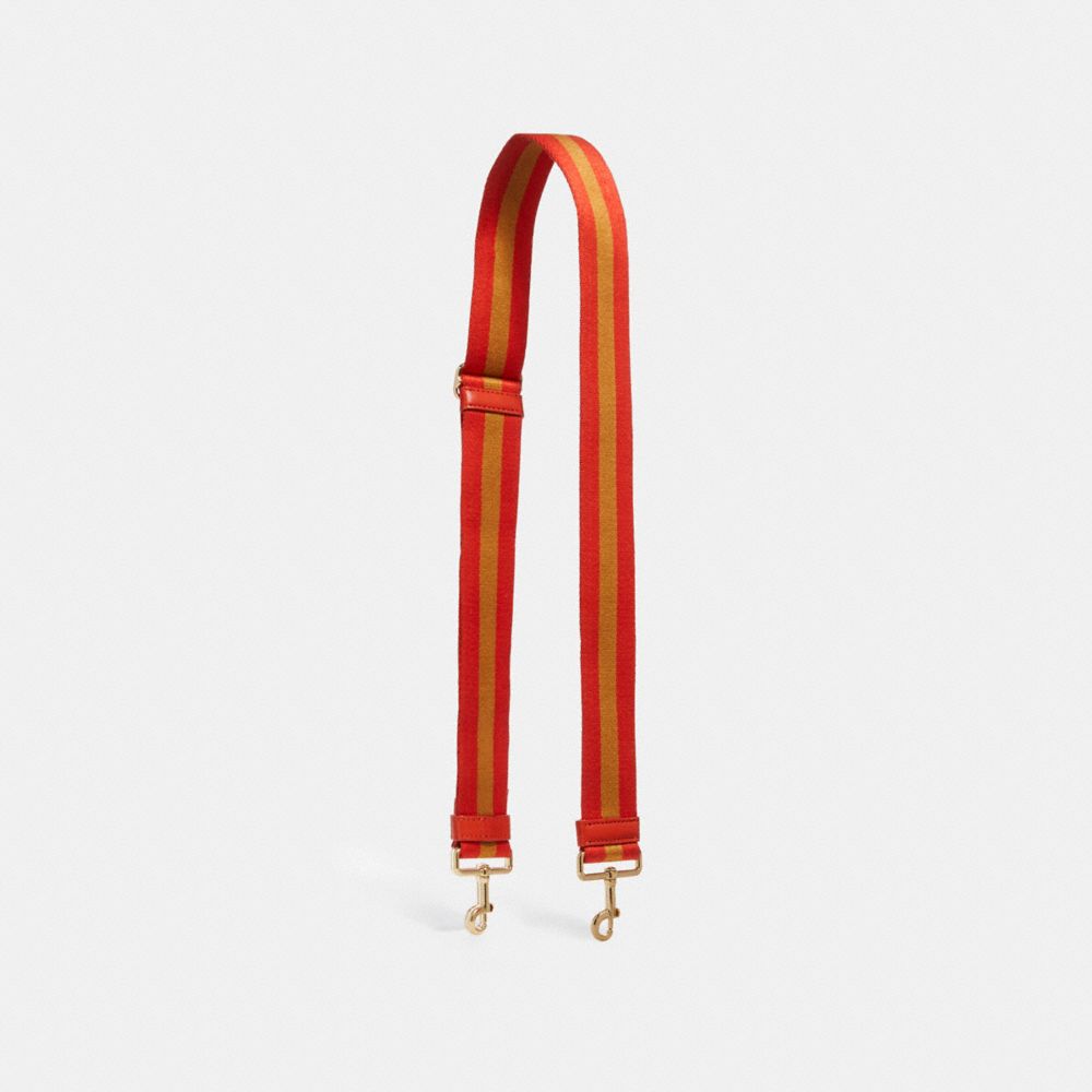 COACH STRAP WITH WEBBING - IM/ORANGE RED/LIGHT SADDLE - F25927