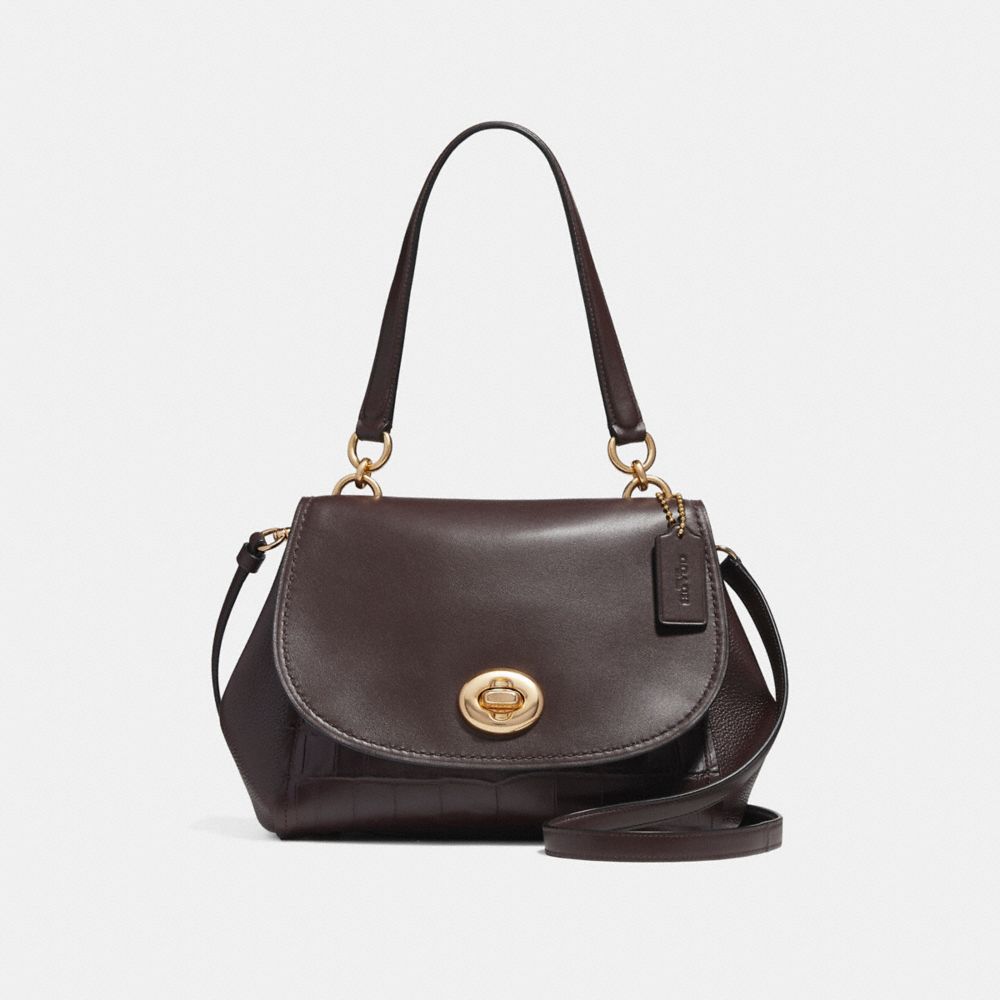 FAYE CARRYALL - f25934 - LIGHT GOLD/OXBLOOD 1