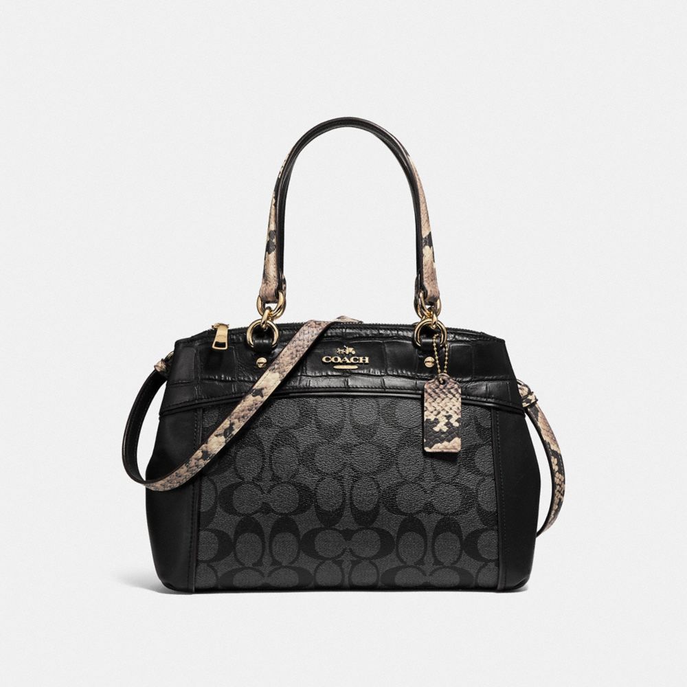 COACH F25935 Mini Brooke Carryall LIGHT GOLD/BLACK SMOKE BLACK MULTI