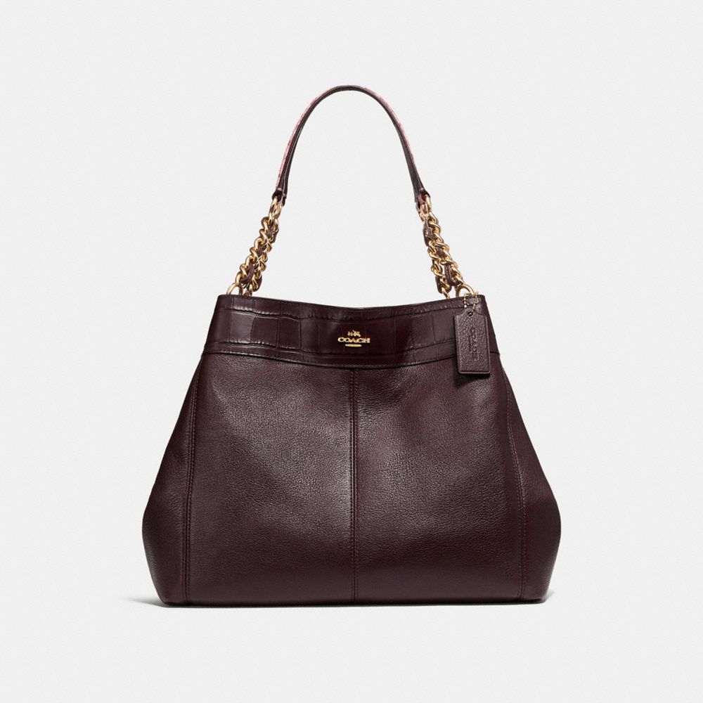 LEXY CHAIN SHOULDER BAG - f25944 - LIGHT GOLD/OXBLOOD MULTI