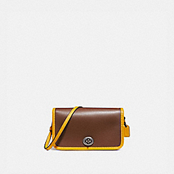 MICRO PENNY CROSSBODY - COACH f25951 - SADDLE 2/CANARY/BLACK ANTIQUE NICKEL