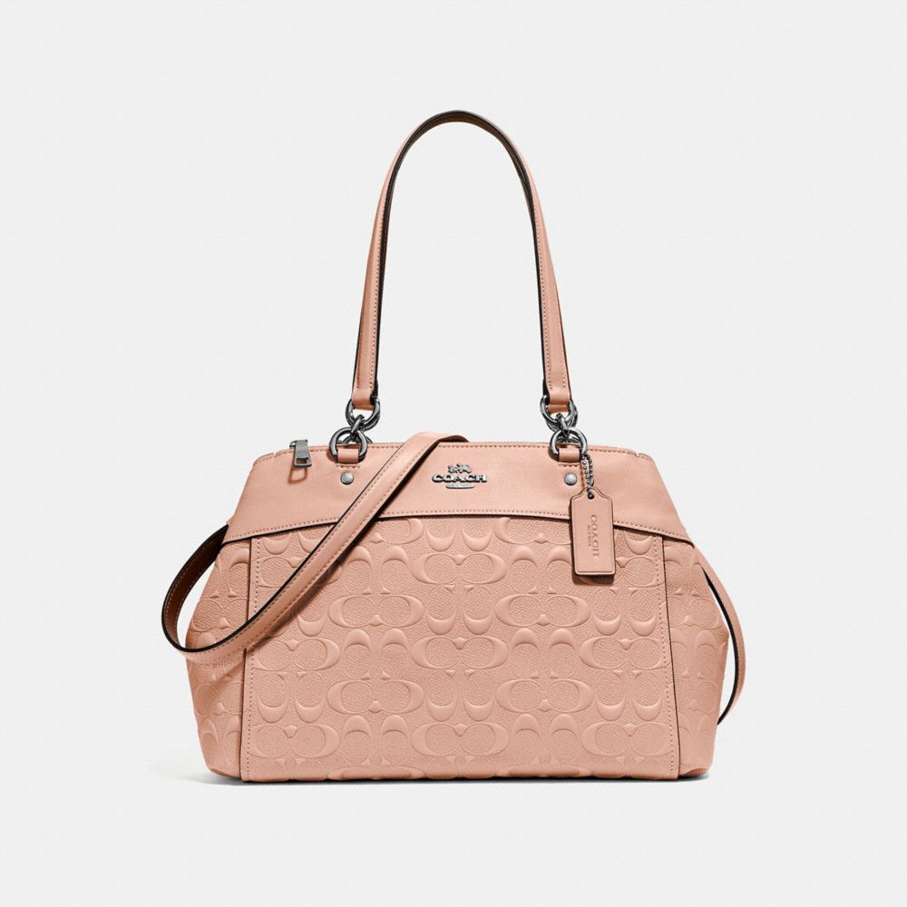 COACH f25952 BROOKE CARRYALL IN SIGNATURE LEATHER NUDE PINK/LIGHT GOLD